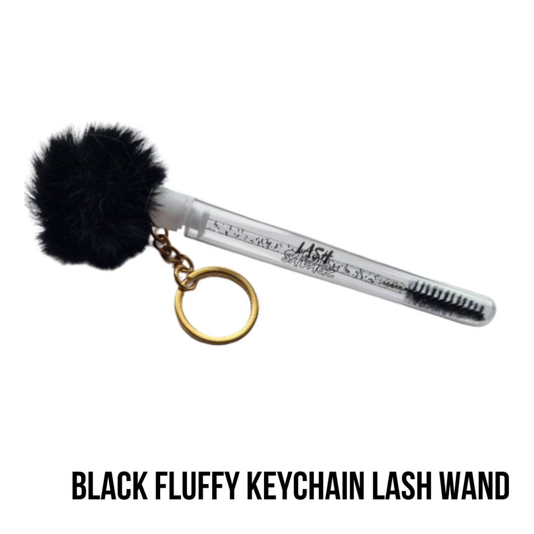 FLUFFY KEYCHAIN LASH WAND - BLACK