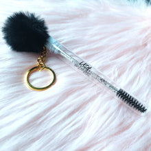 Load image into Gallery viewer, FLUFFY KEYCHAIN LASH WAND - BLACK
